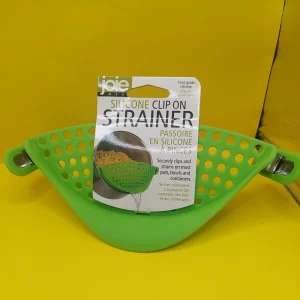 SILICONE CLIP ON KITCHEN STRAINER for POTS BOWLS etc GREEN COLOUR NEW
