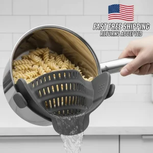 Adjustable Clip On Pot Strainer Kitchen Colander for Pots Pans Bowls Heavy Duty