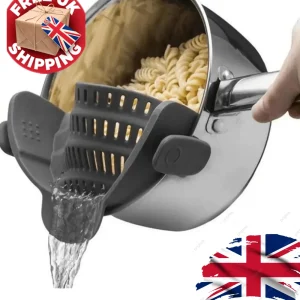 Pot Strainer Adjustable Clip On Silicone Colander Pots Pans Bowls Kitchen Tool