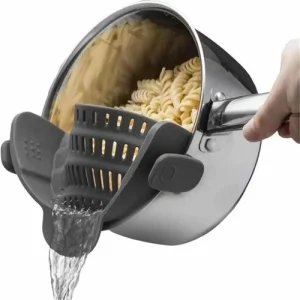 Silicone Clip-On Pot Strainer Adjustable Kitchen Pasta & Veggie Drainer-UK