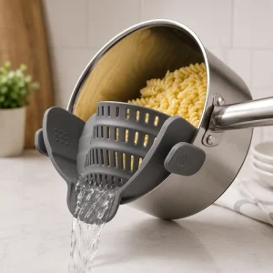 Adjustable Clip On Pot Strainer Kitchen Pasta Drainer Pots Pans Bowls Silicone